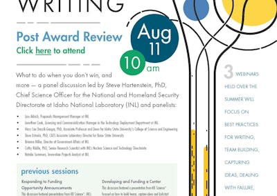 CAES Proposal Writing Series Resumes August 11 with Post Award Review